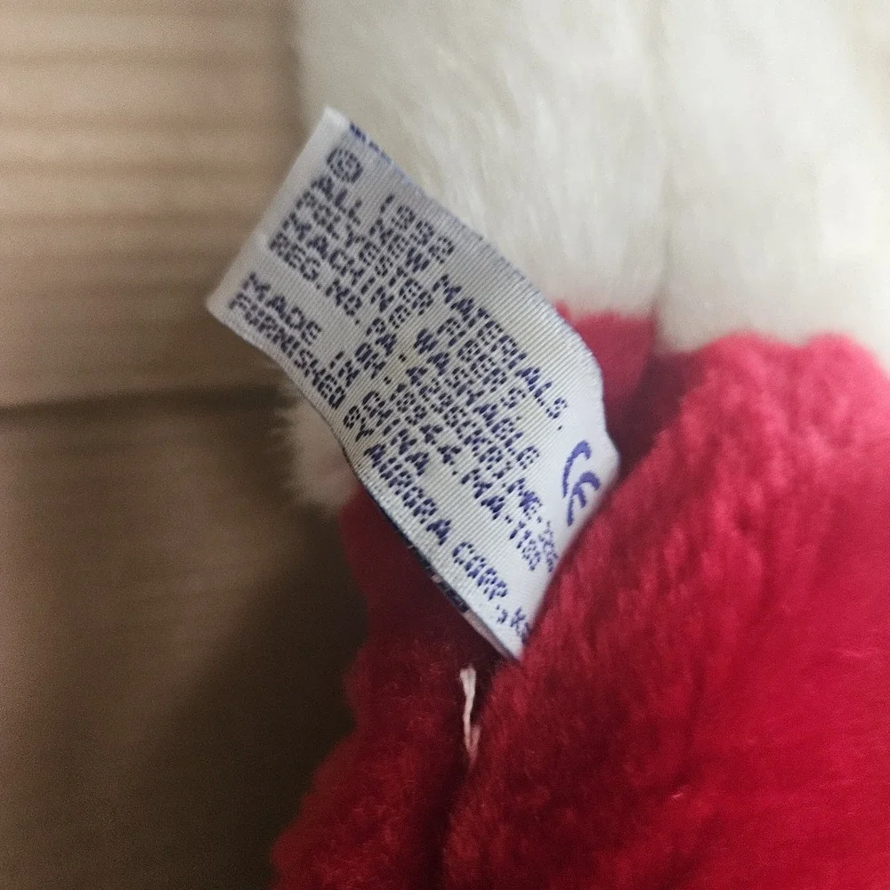 Vintage 3D Red Christmas Stocking Gray Mouse 1992 A&A Plush